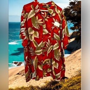 NWT: Mens XXL button front straight tail shirt